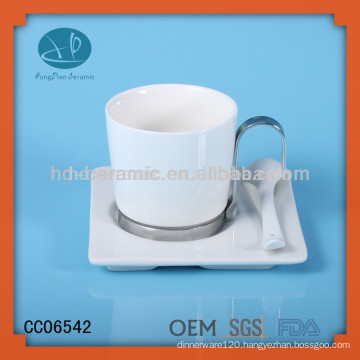 Ceramic porcelain coffee mug packaging boxes,porcelain cup with spoon